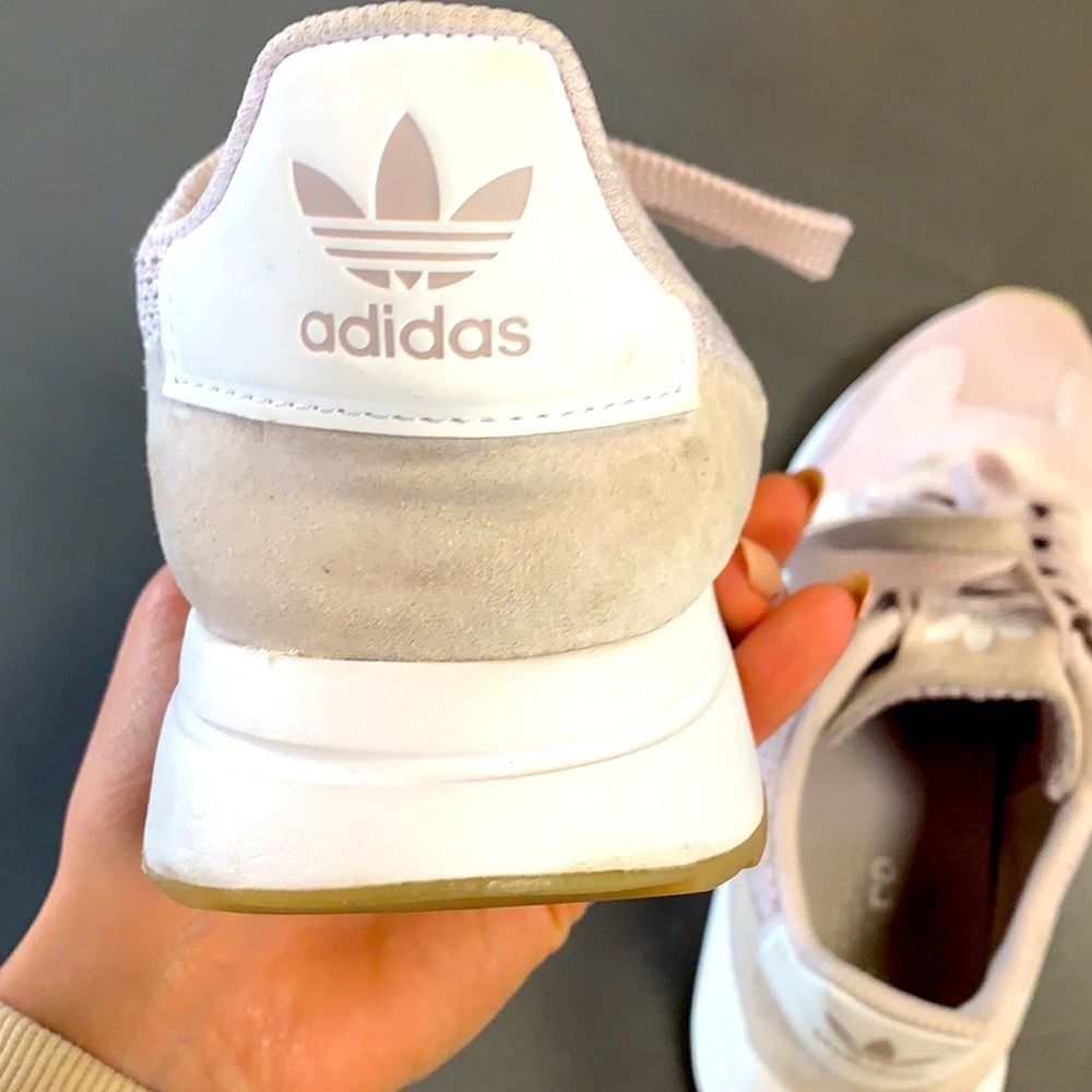 Light pink/purple Adidas running shoes